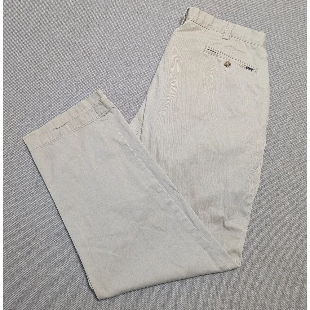 Polo Ralph Lauren Men's Khaki 36x30 Classic Fit Pleated Cotton Chinos Pants